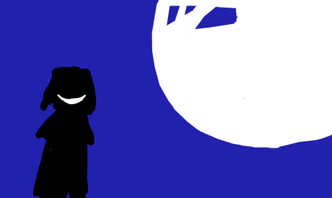 蓝色背景，一个神秘黑发人，东方吗 by 心碎喵喵露 2026/3/28